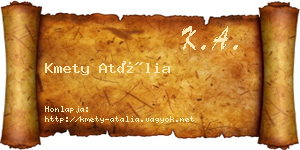 Kmety Atália névjegykártya